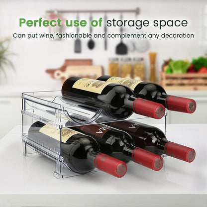 Cabinet Water Bottle Organizer Set - 2 Pack Stackable Storage Racks