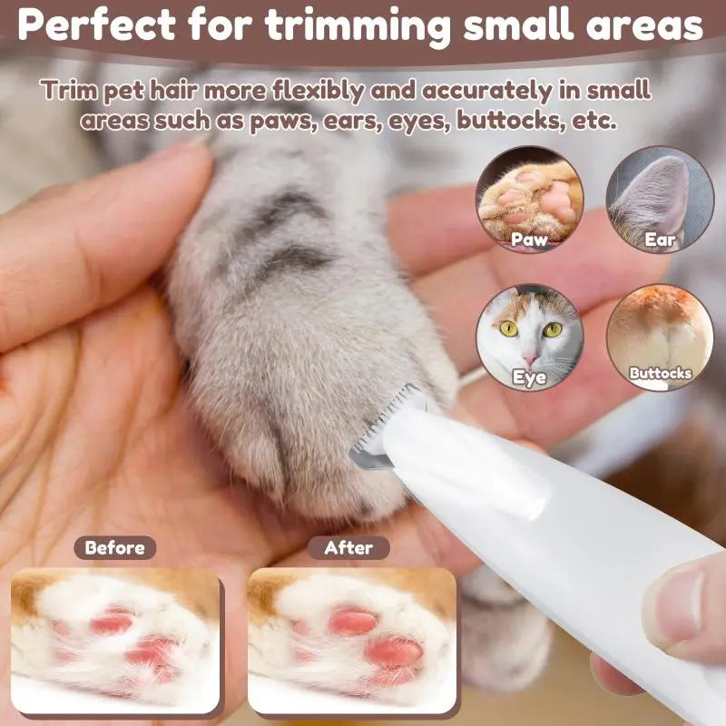 Waterproof Led Light Pet Hair Trimmer, 1 Count Rechargeable Pet Clipper, Professional Pet Hair Grooming Instrument for Dogs & Cats, Gift, Pet Products