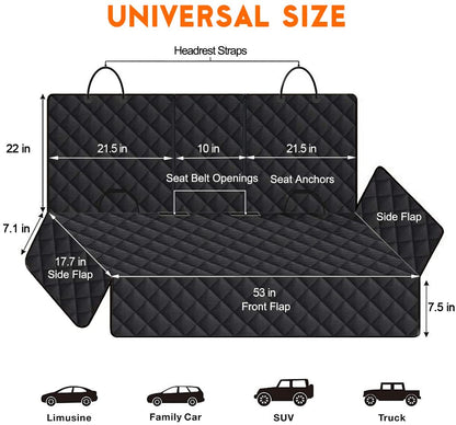 Premium Dog Car Seat Cover – Back Seat Protector for Pets