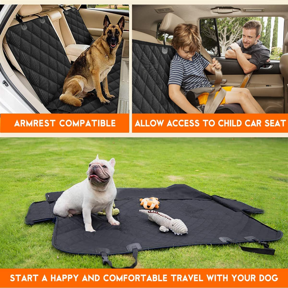 Premium Dog Car Seat Cover – Back Seat Protector for Pets