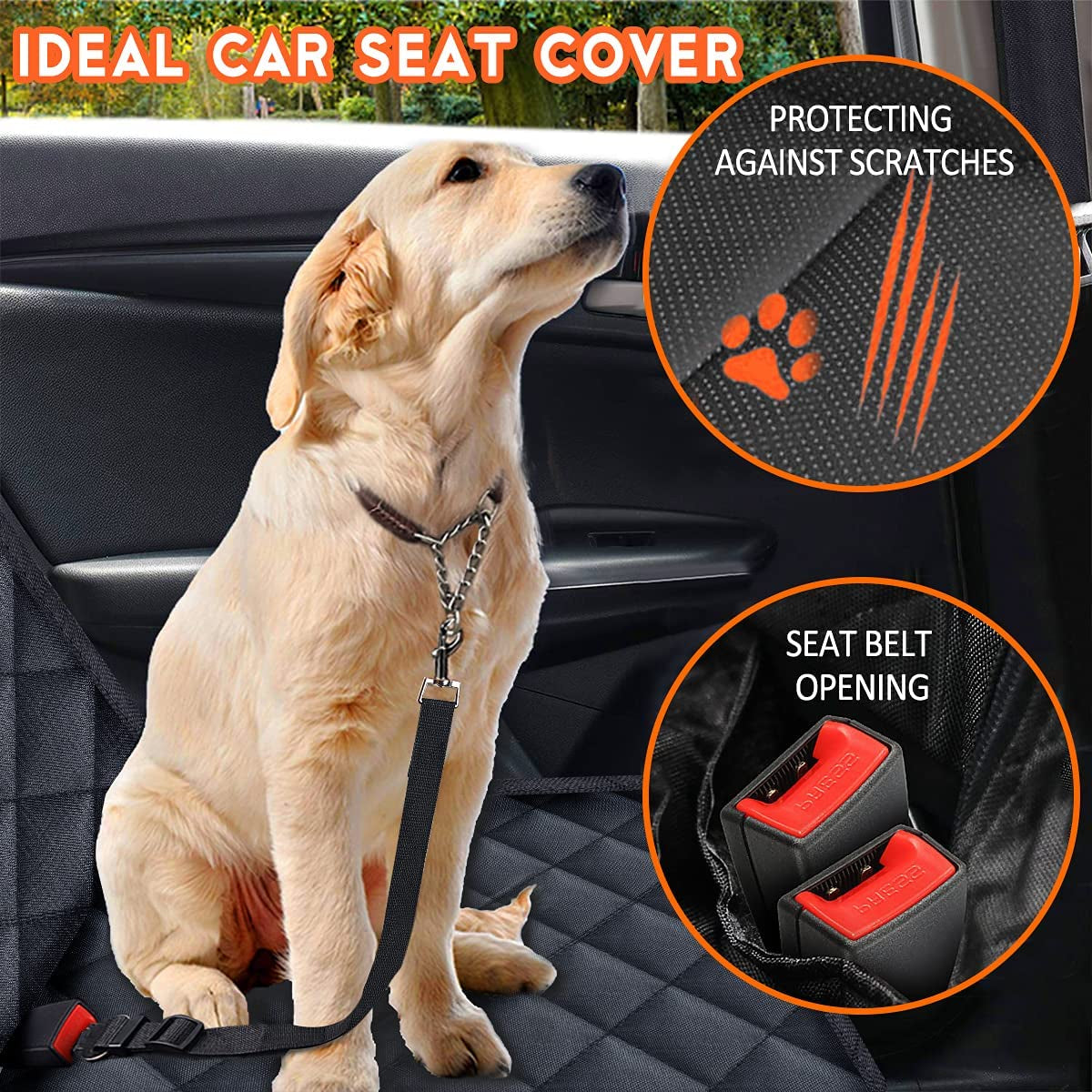 Premium Dog Car Seat Cover – Back Seat Protector for Pets