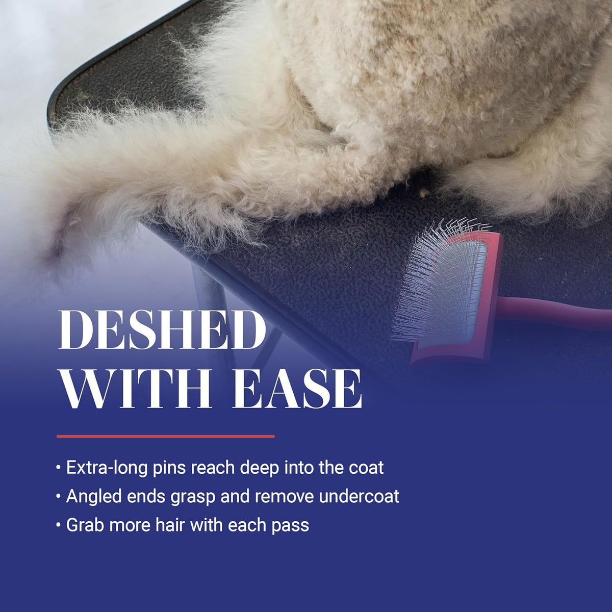 Big G Professional Slicker Brush for Dogs (Goldendoodles, Labradoodles, Poodles) - Efficient Grooming Tool for Fluffing, Detangling, and Styling, Coral, Large